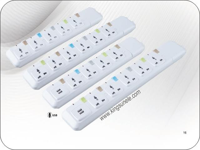 متعدد التوصيل تمديد المقابس مع USB
